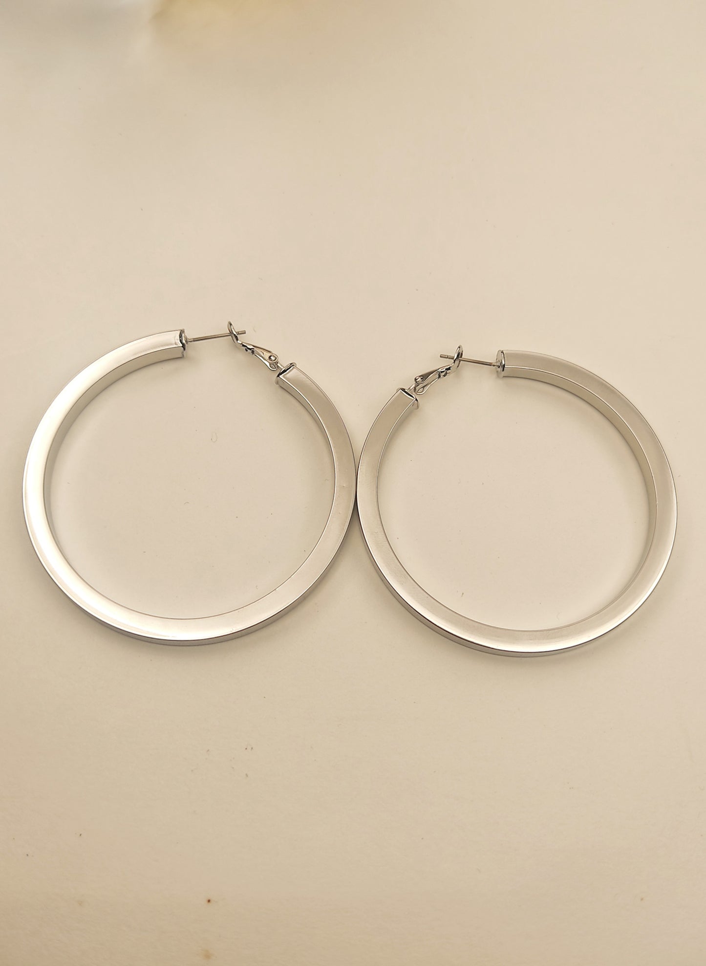 026 Large Silver Classic Hoops