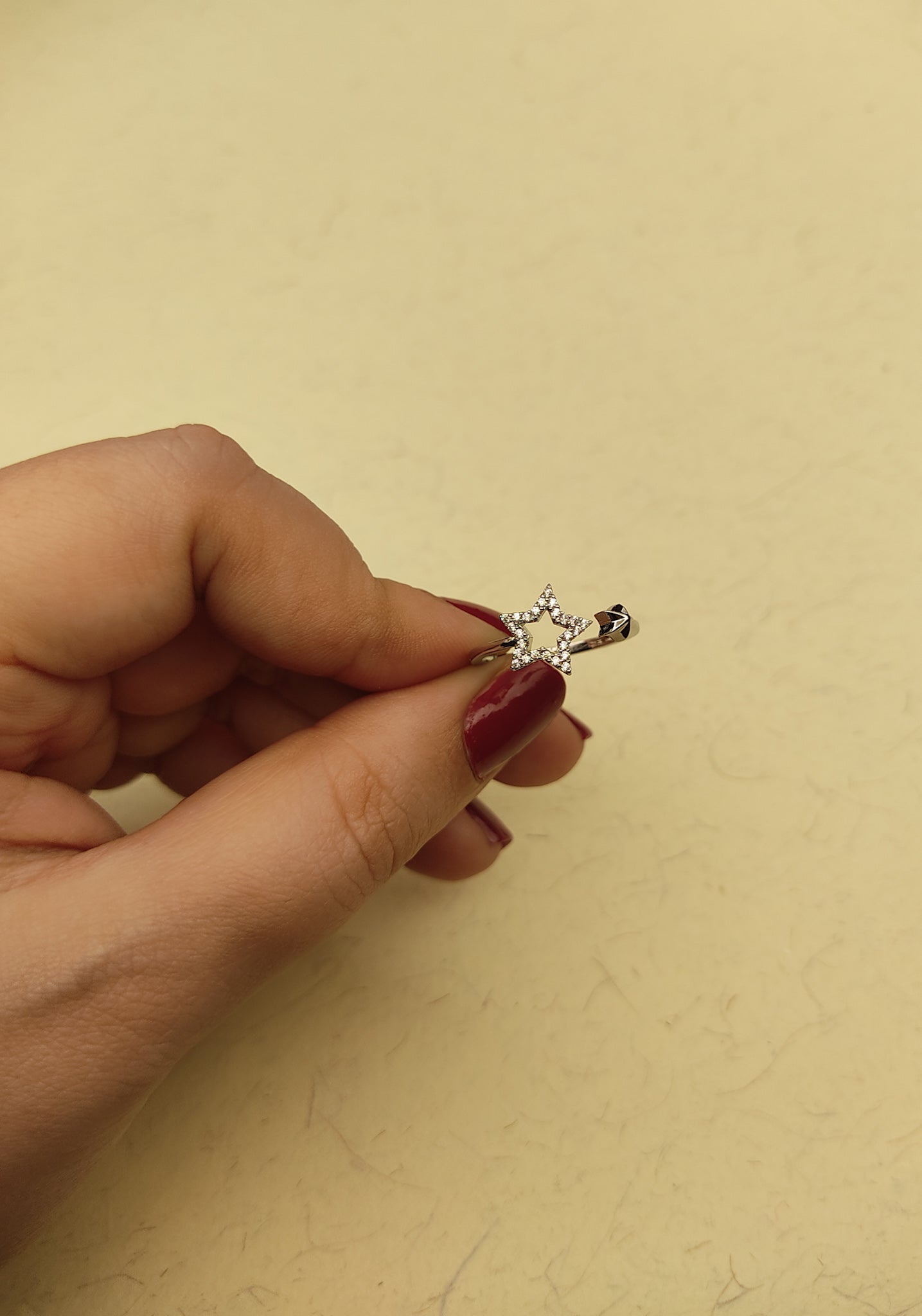 073 Silver Star Asymmetrical Ring