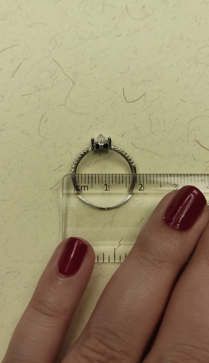 100 Silver Oval Dainty Ring