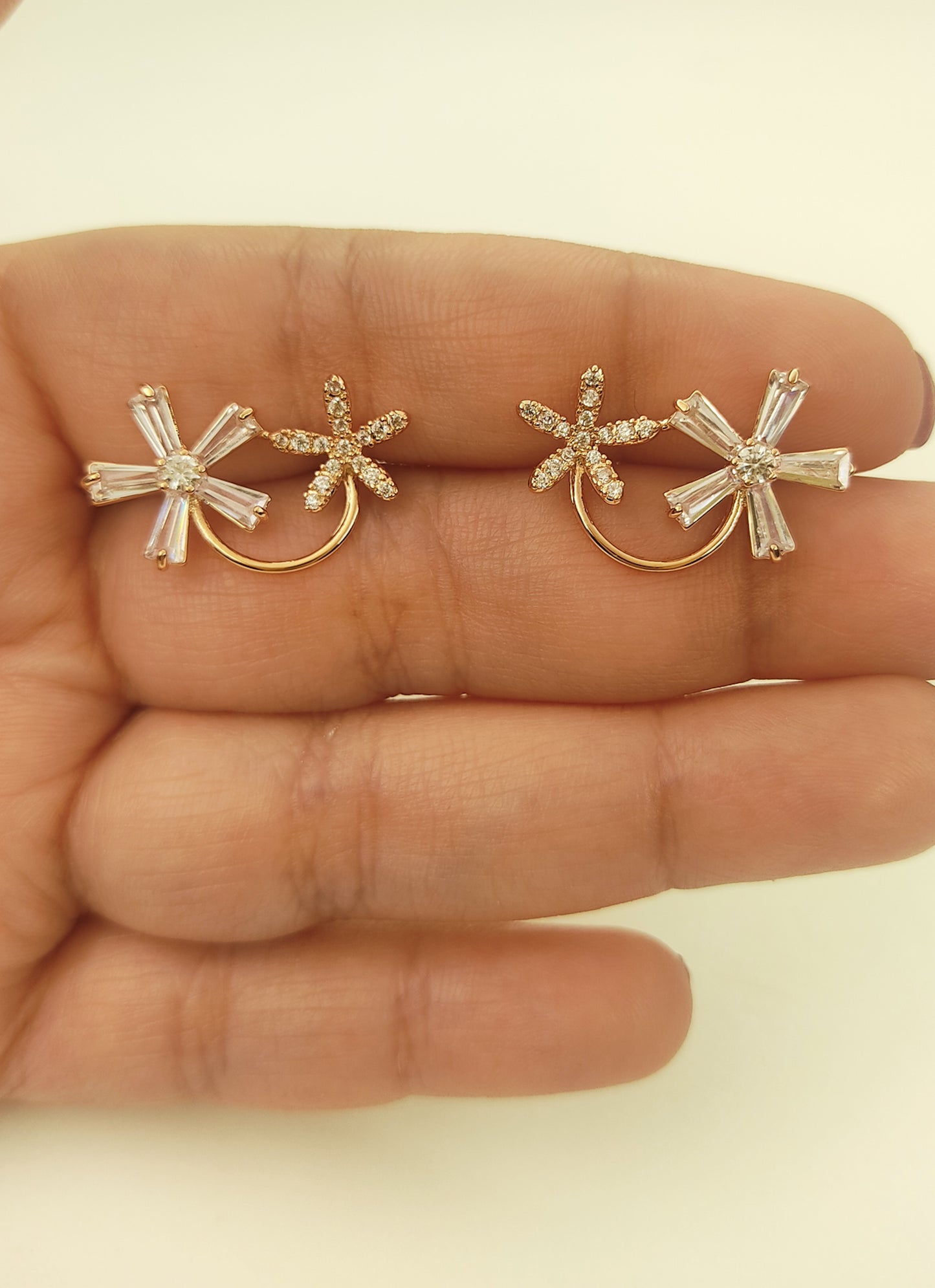 120 Rose Gold Dainty Flower Studs