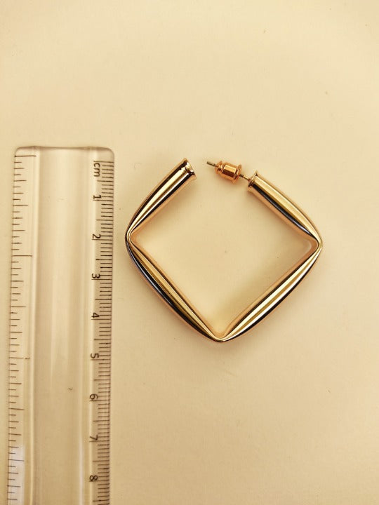 128 Rose Gold Square Hoops
