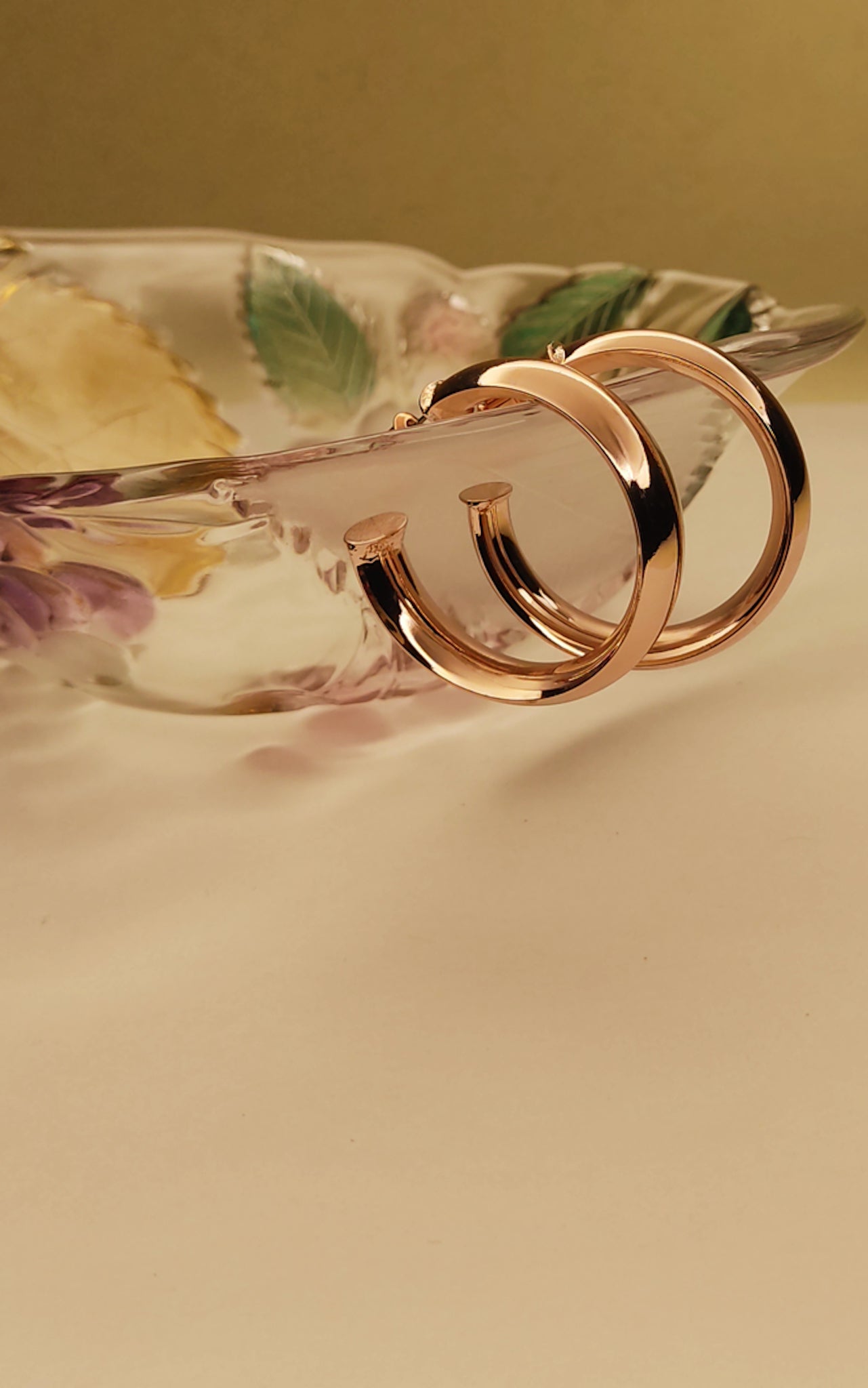 133 Rose-Gold Thick Classic Hoops