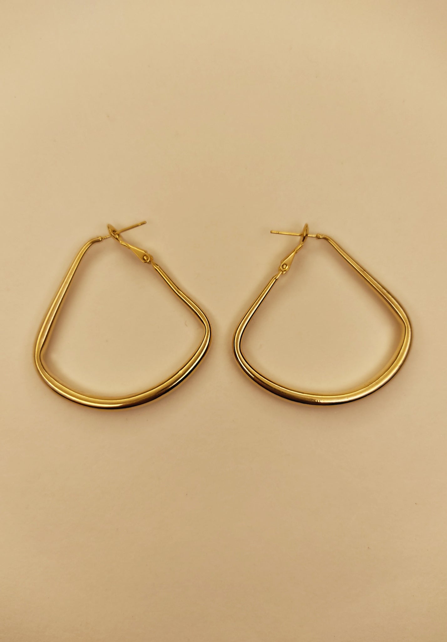 134 Gold Triangular Hoops