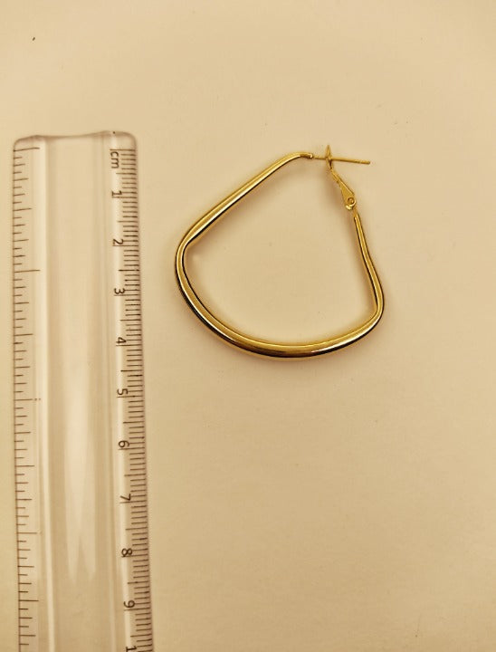 134 Gold Triangular Hoops