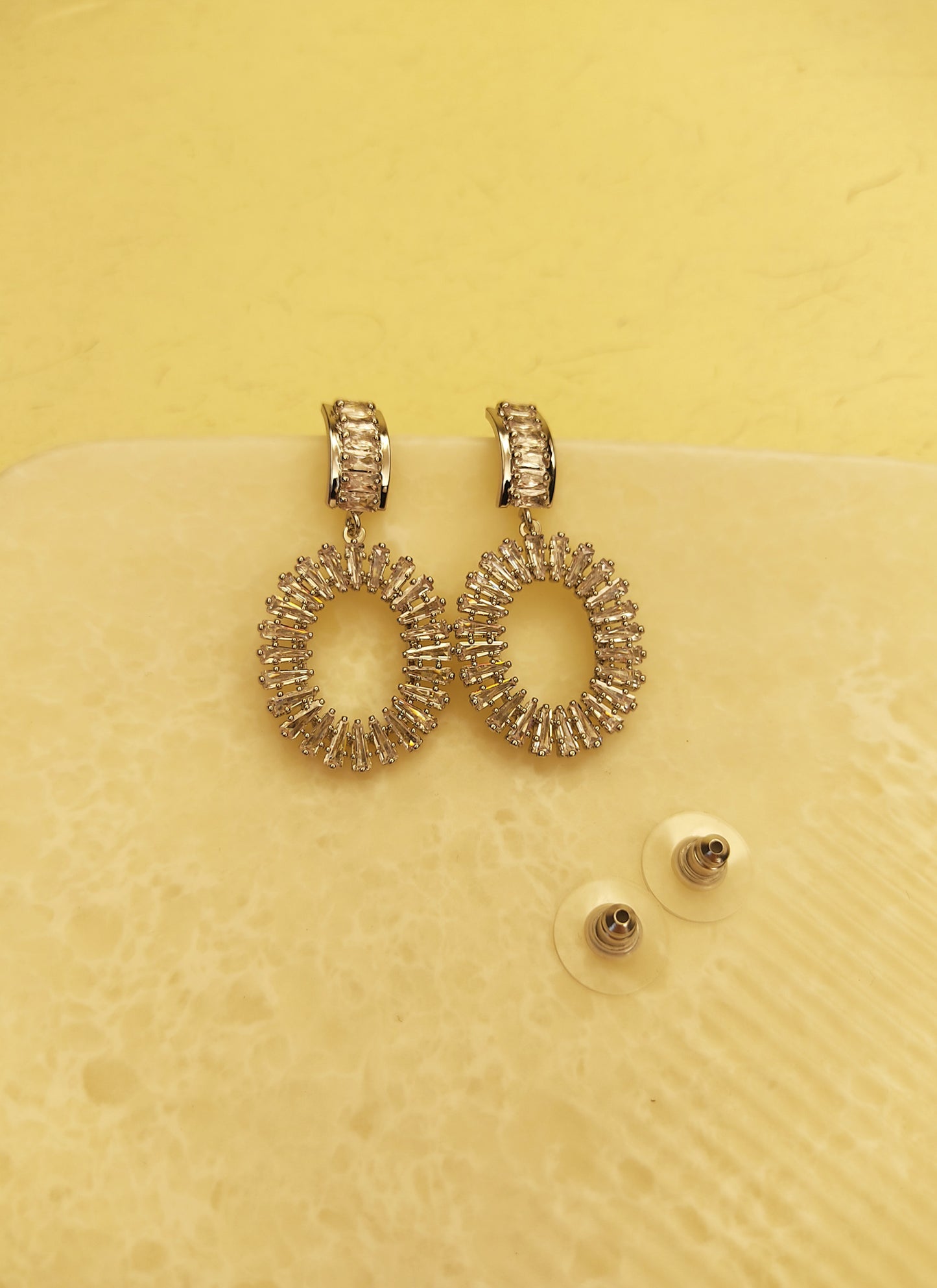 141 Silver Oval Danglers