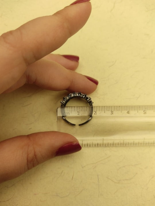 152 Rhodium Multi-Pattern Stack Ring