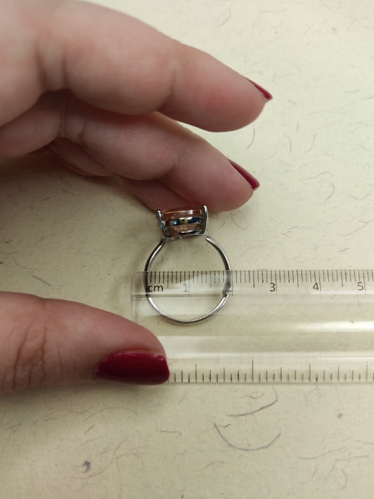 157 Pink & Silver Solitaire Ring