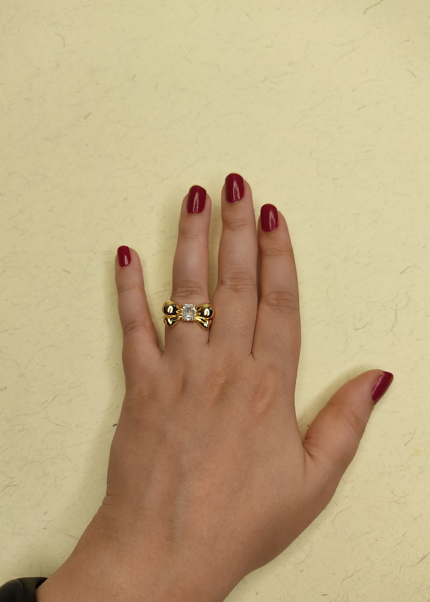 160 Gold Bowtie Minimalist Ring