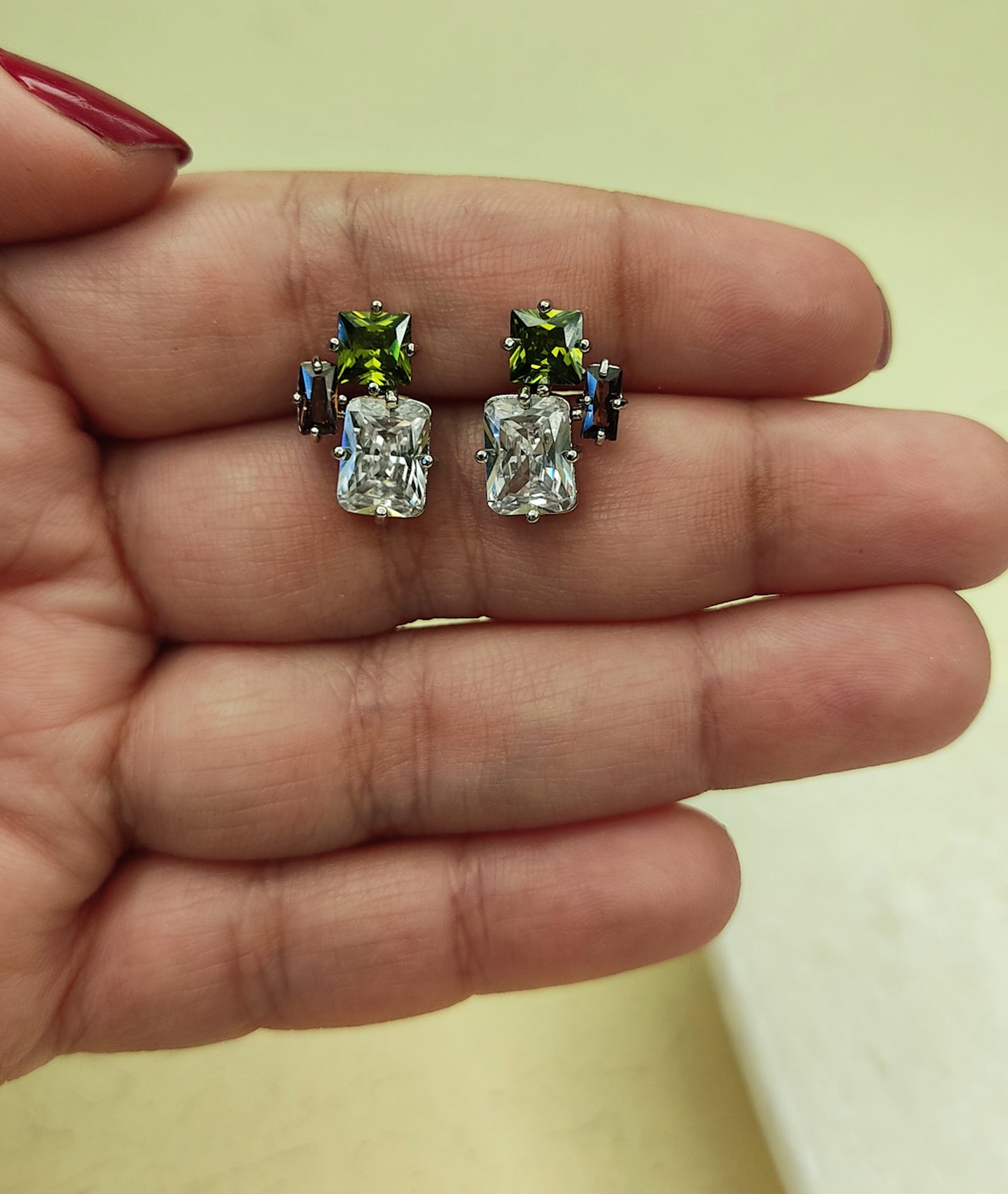 168 Green - Brown Silver Studs.