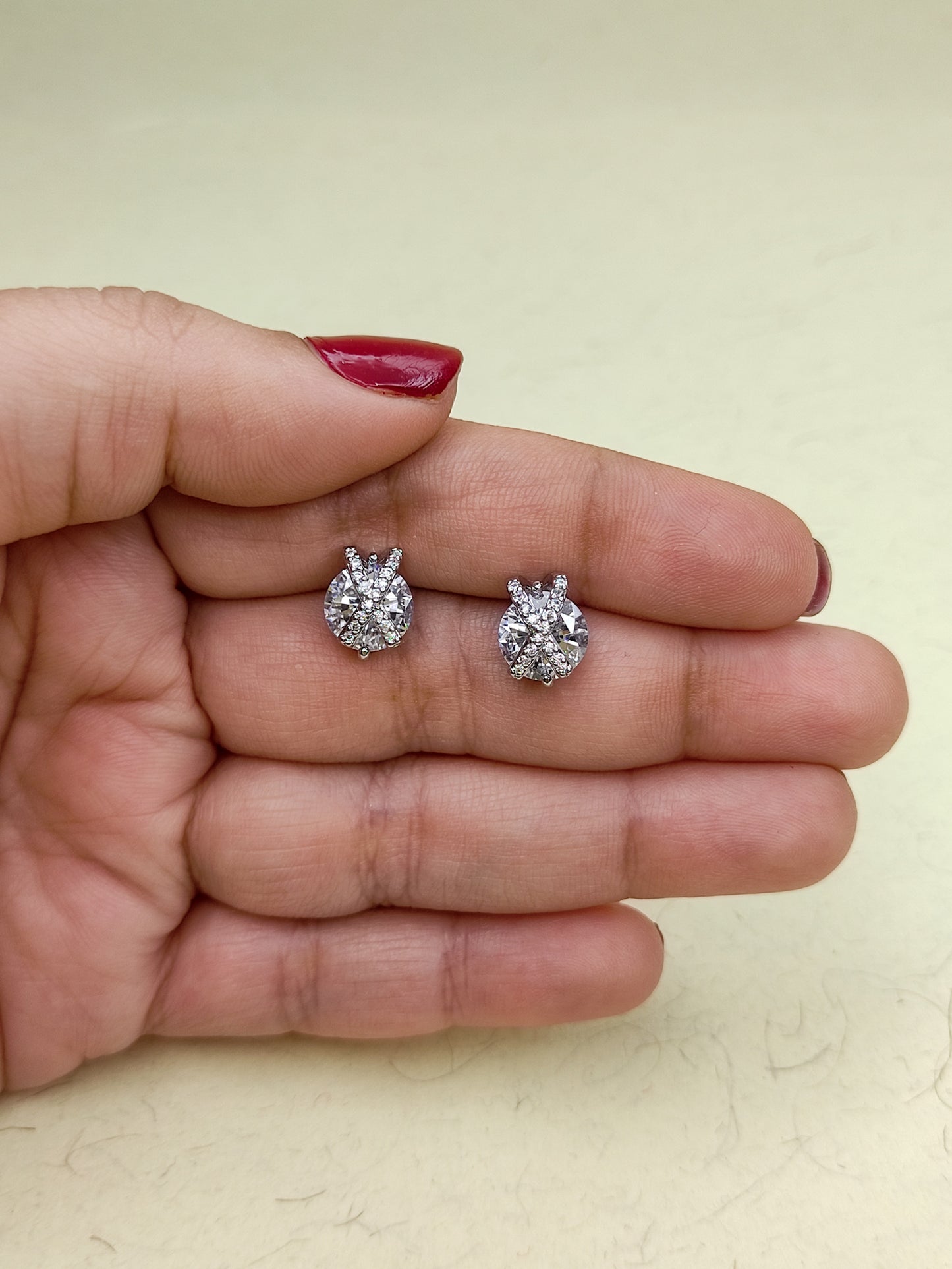 171 Silver American Diamond Studs