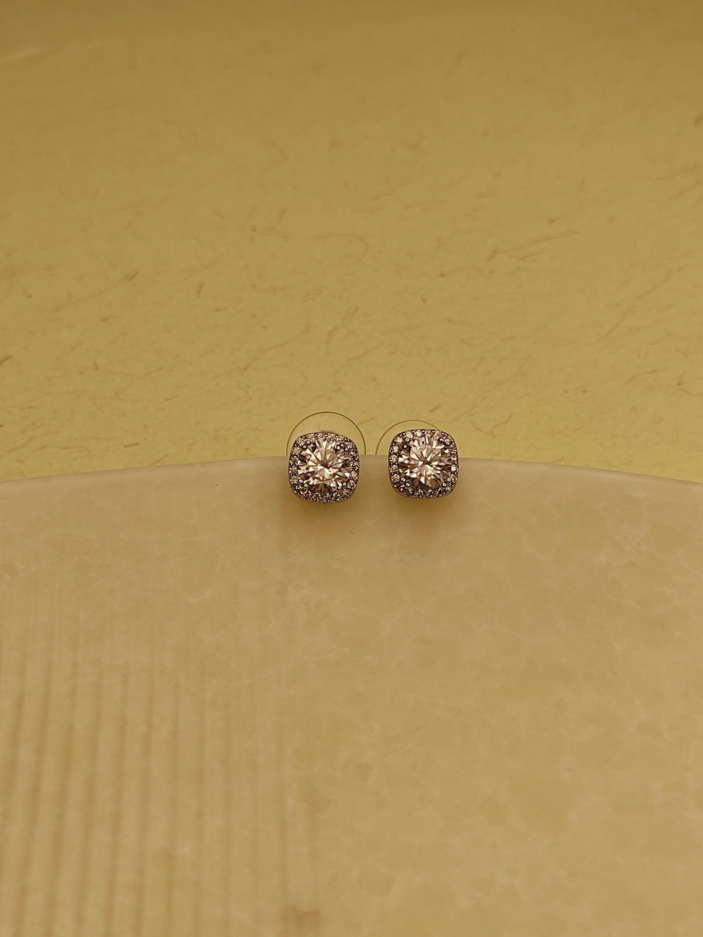 175 Rose-Gold American Diamond Square Studs