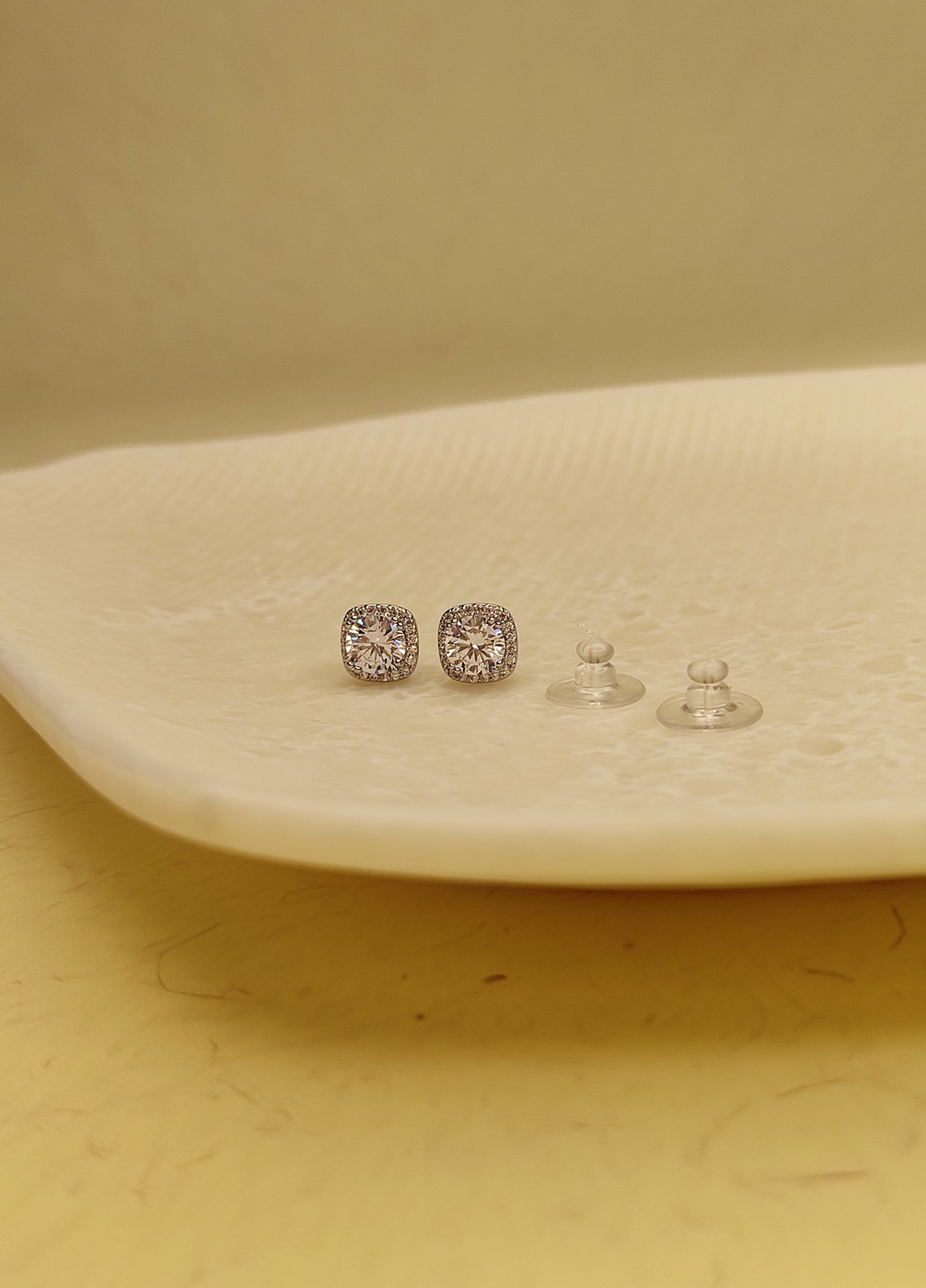 175 Rose-Gold American Diamond Square Studs