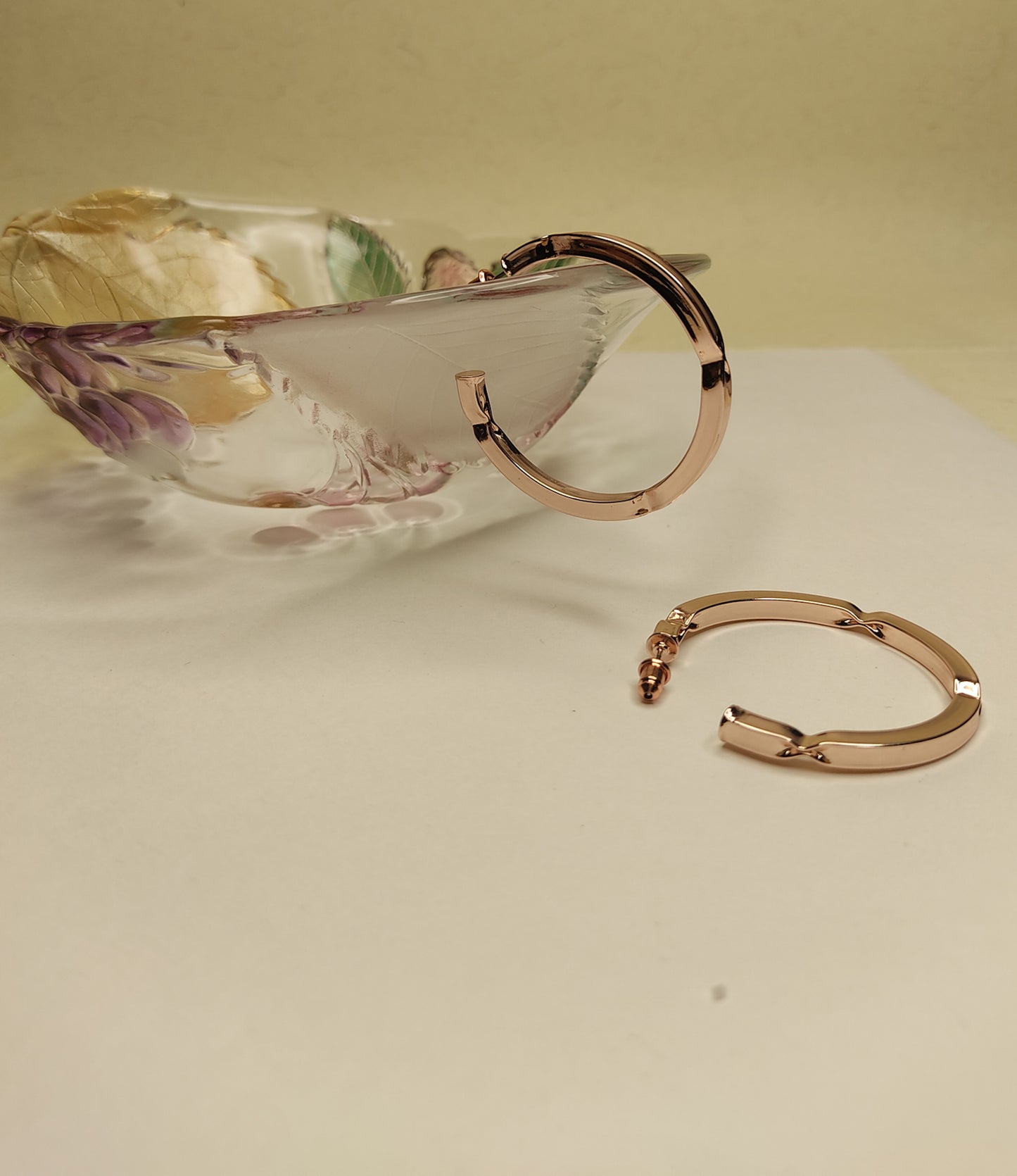 181 Rose Gold Spherical Abstract Hoops