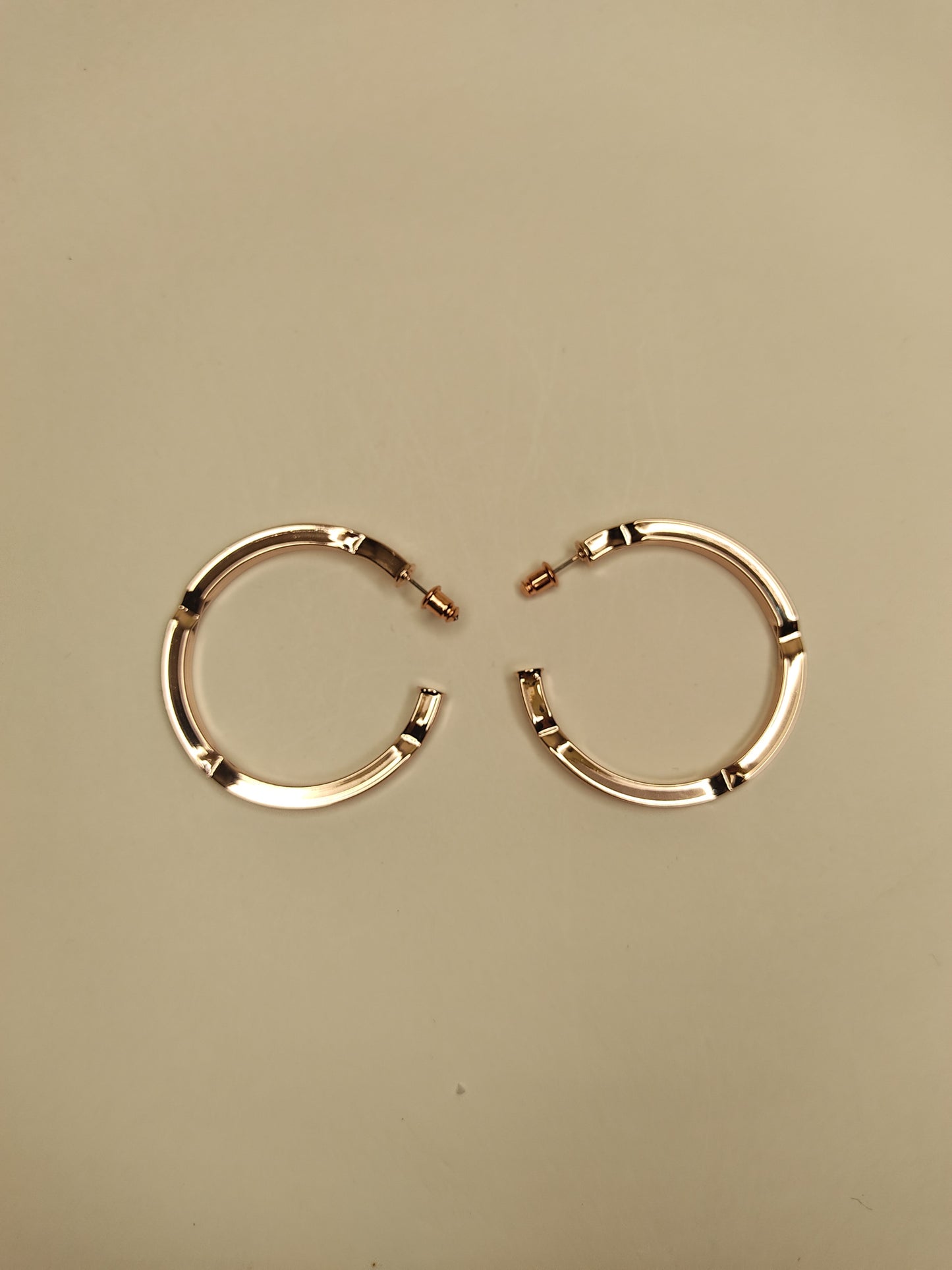 181 Rose Gold Spherical Abstract Hoops