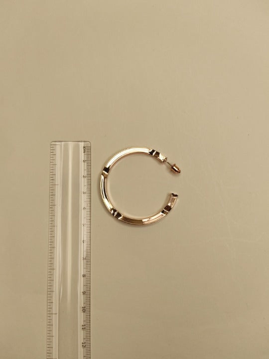 181 Rose Gold Spherical Abstract Hoops