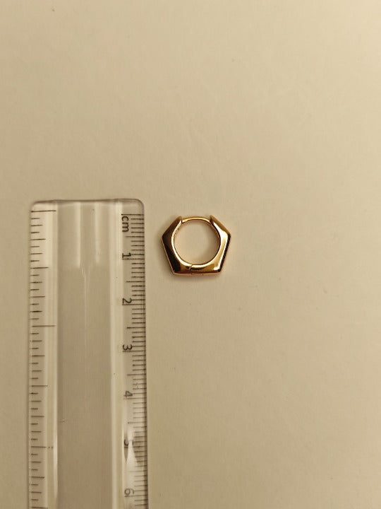187 Rose Gold Hexagon Huggies