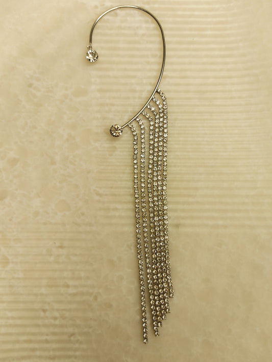 227 Silver Classic Dangler Ear Cuff