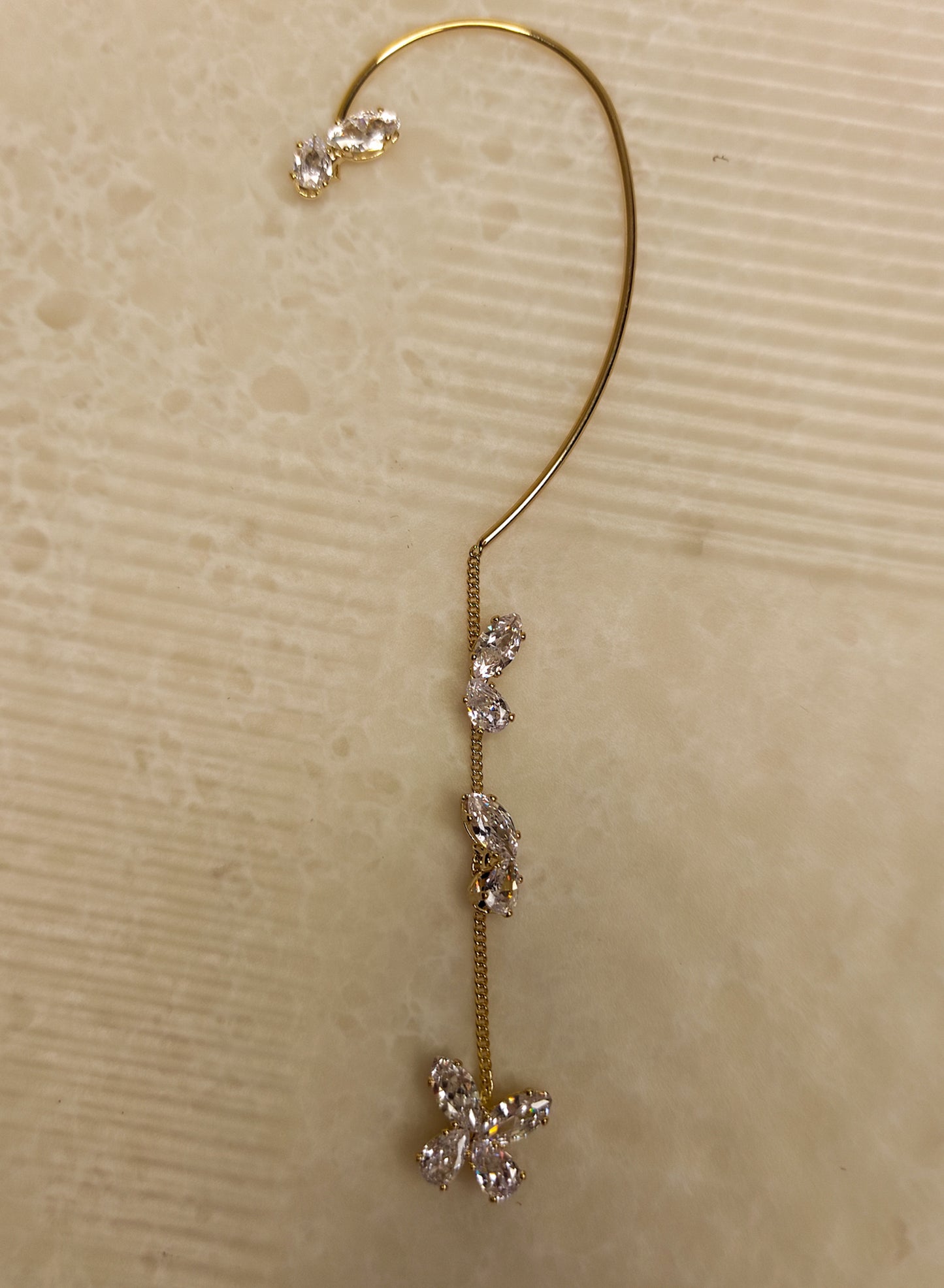 230 Gold Dangling Butterfly Ear Cuff