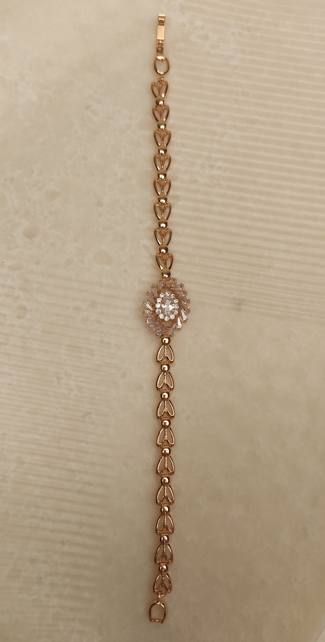 234 Rose Gold Abstract Flower Bracelet