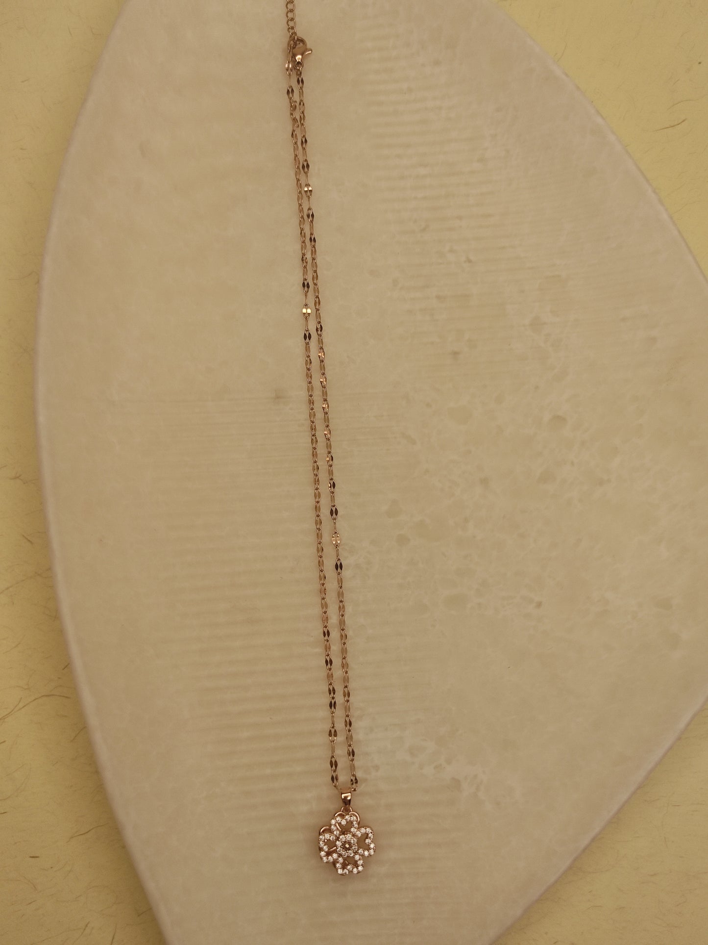 240 Rose Gold Clover Necklace