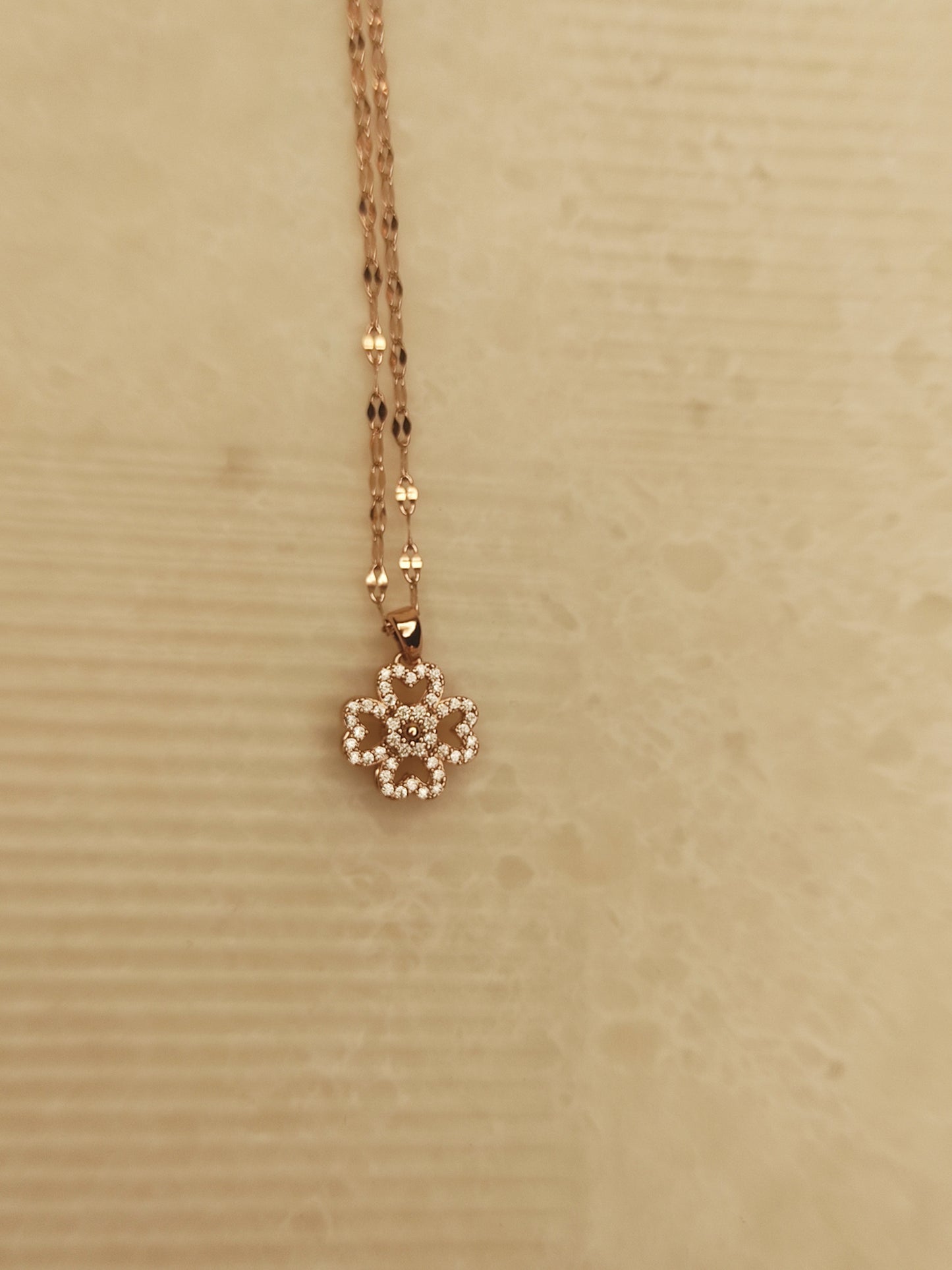 240 Rose Gold Clover Necklace