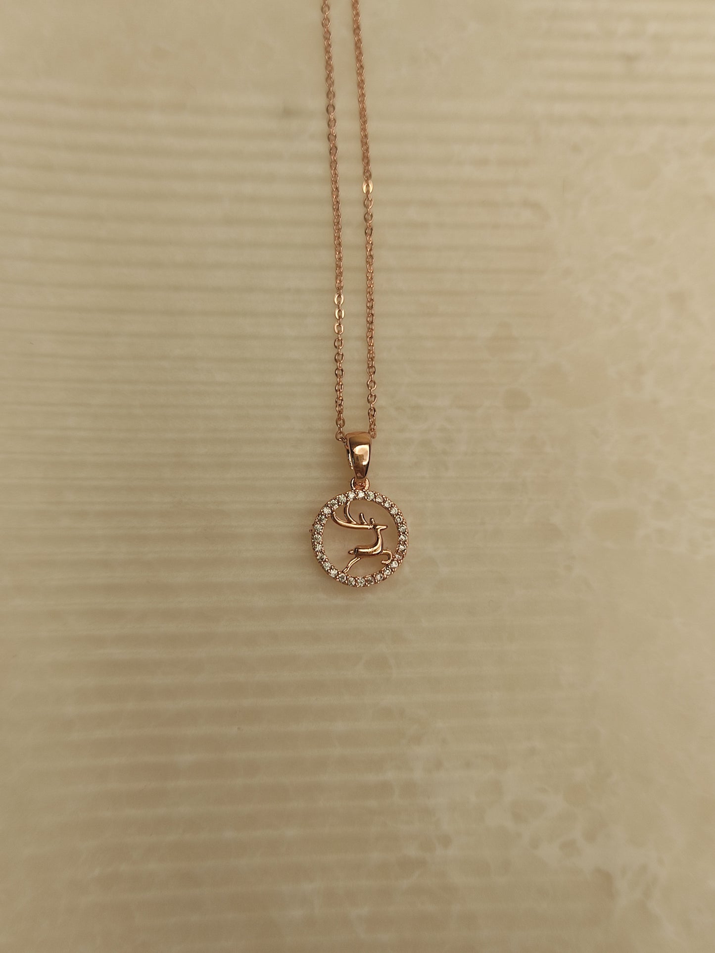242 Rose Gold Stag Necklace