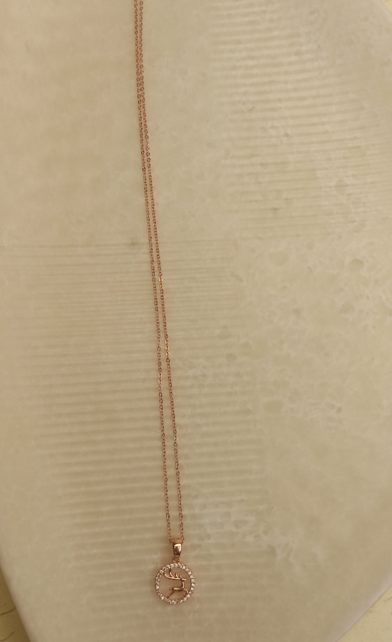 242 Rose Gold Stag Necklace