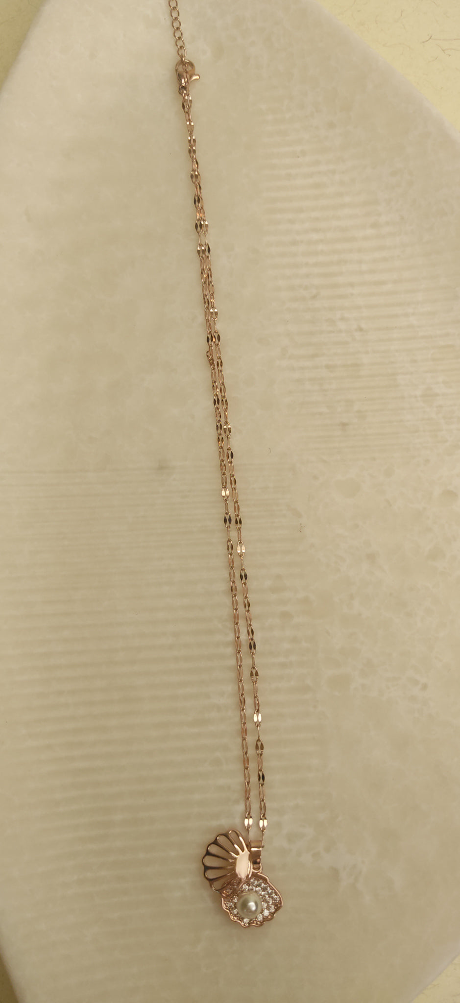 243 Rose Gold Dainty Seashell Necklace