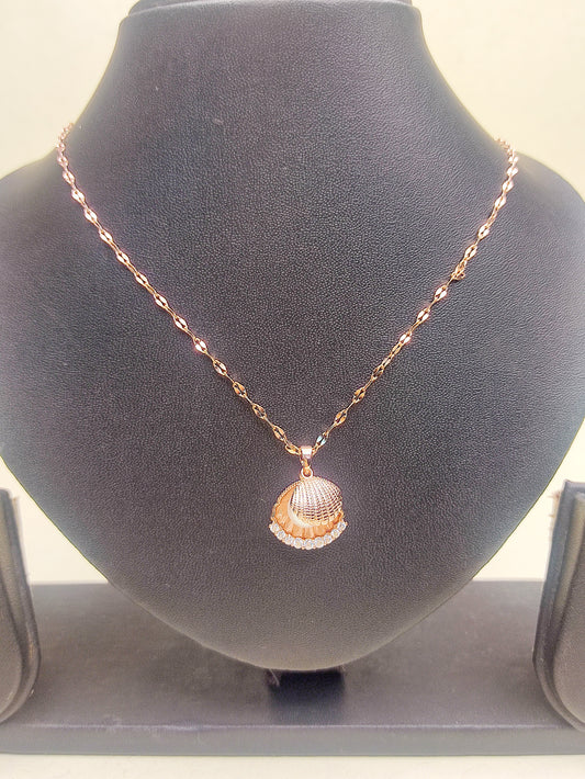 245 Rose Gold Seashell Necklace