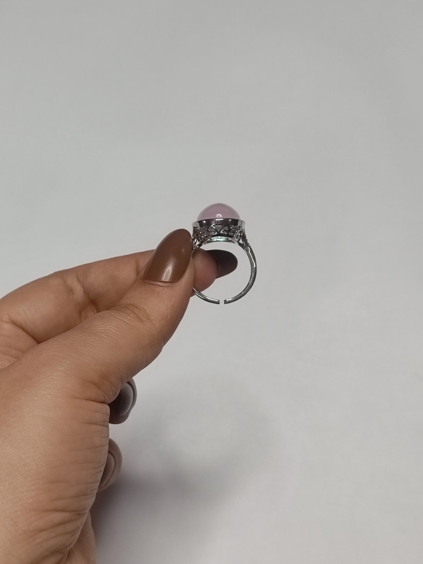 319 Pink & Silver Classic Ring