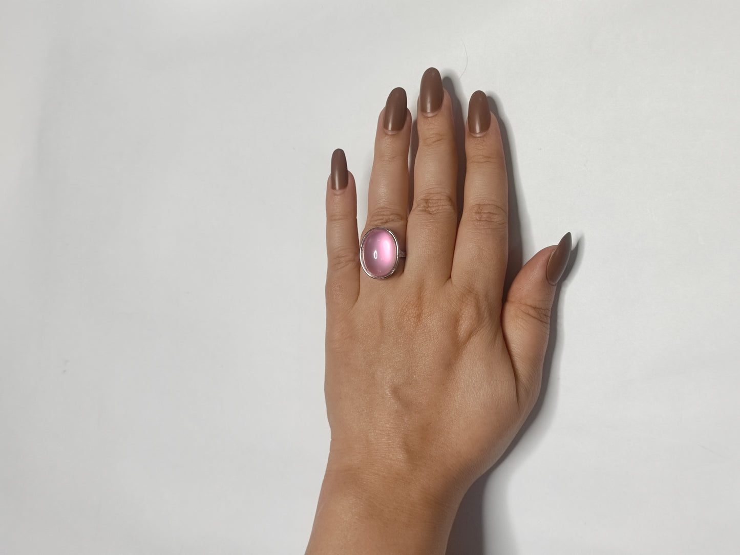 319 Pink & Silver Classic Ring