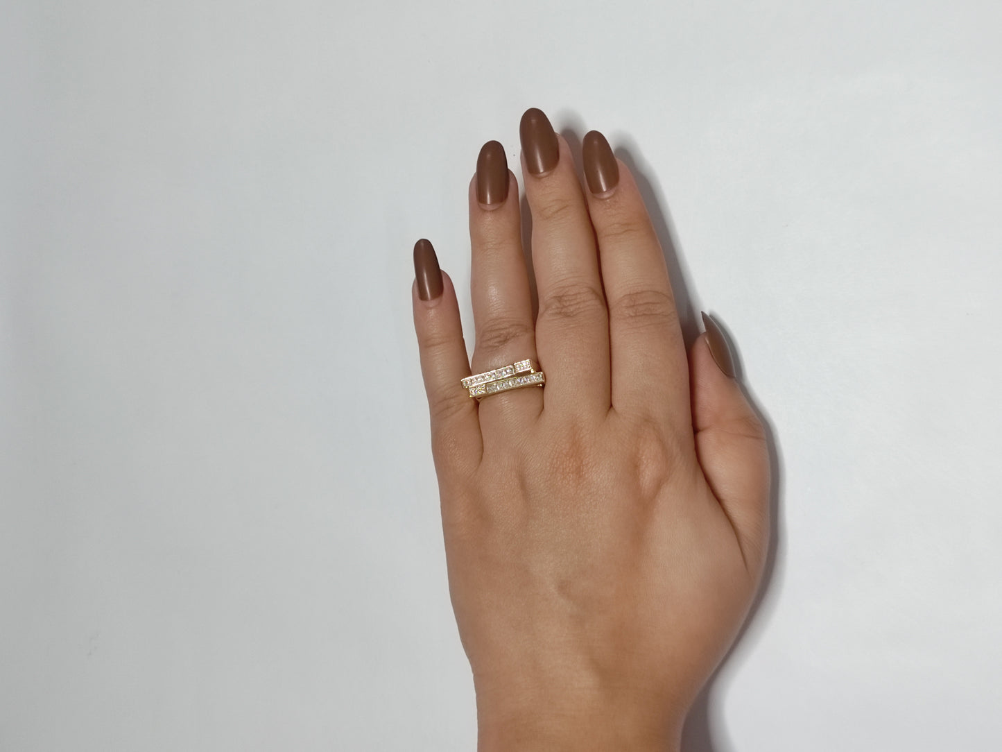 329 Gold Square Stack Band Ring