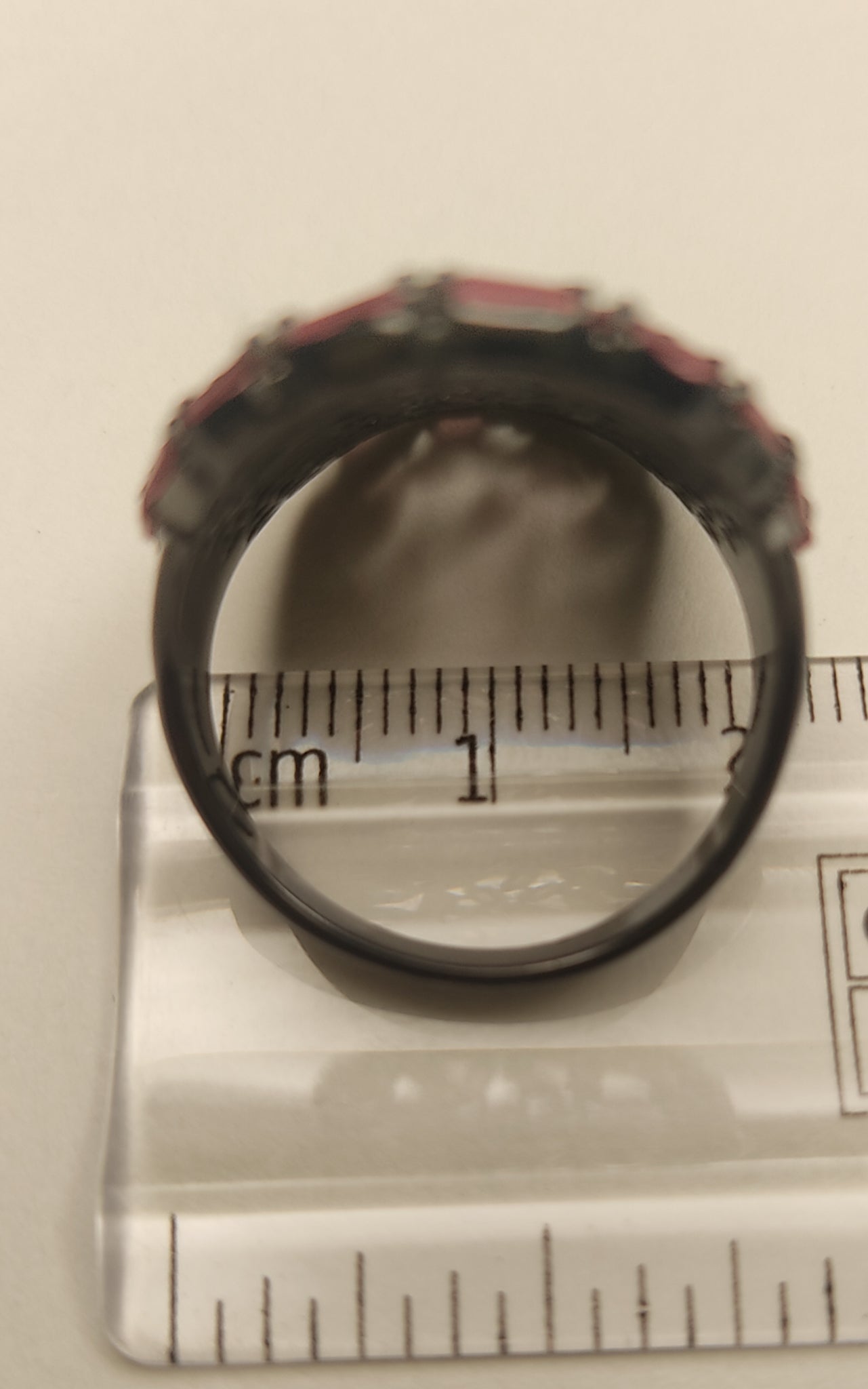002 Pink & Black Ovoid Ring