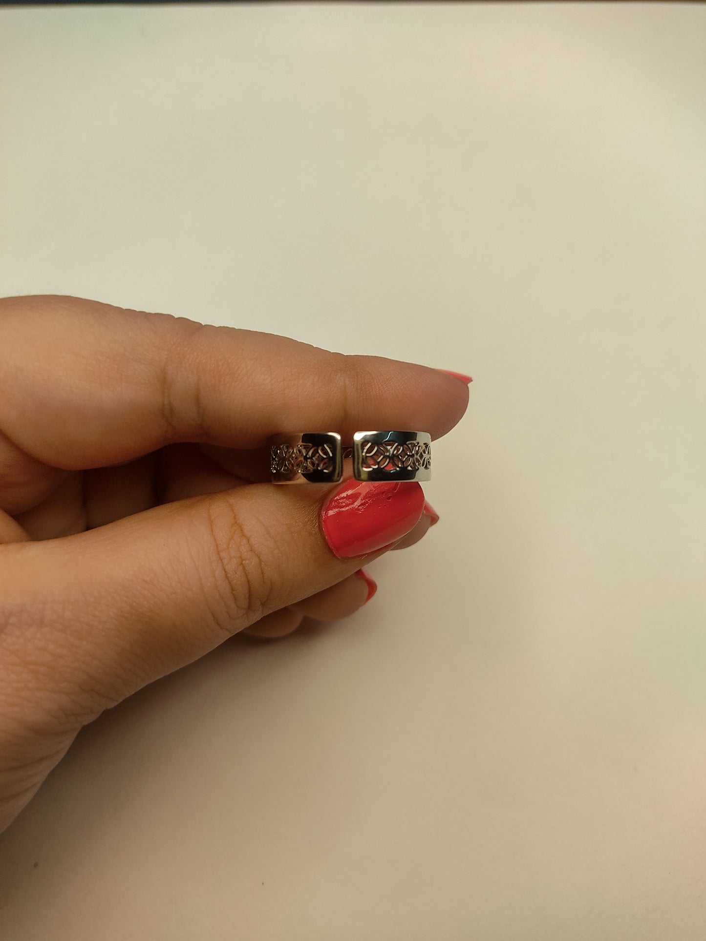 003 Silver Floral Band.