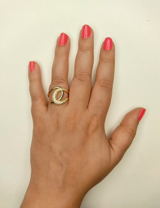 008 Gold Curve Ring