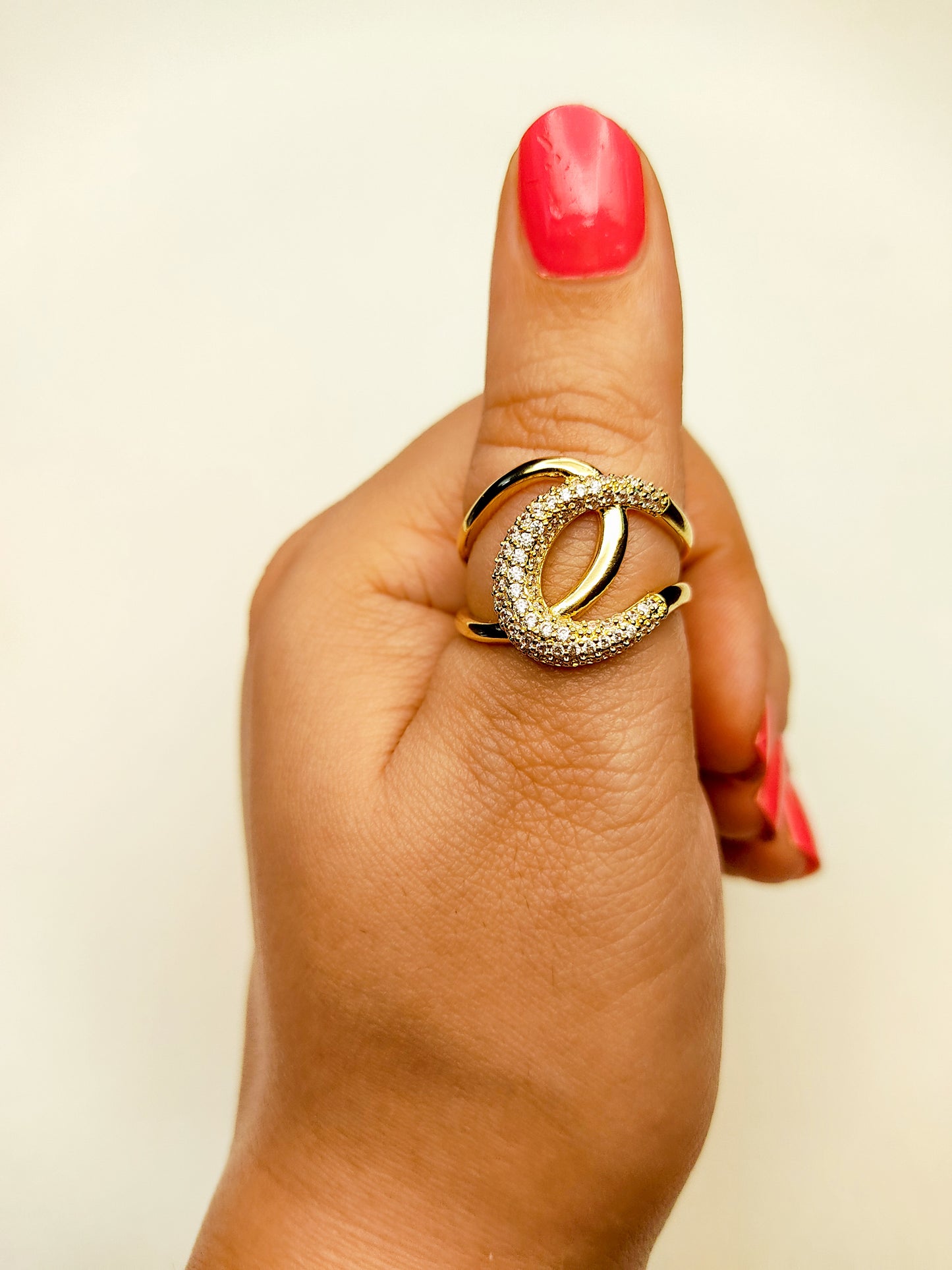 008 Gold Curve Ring