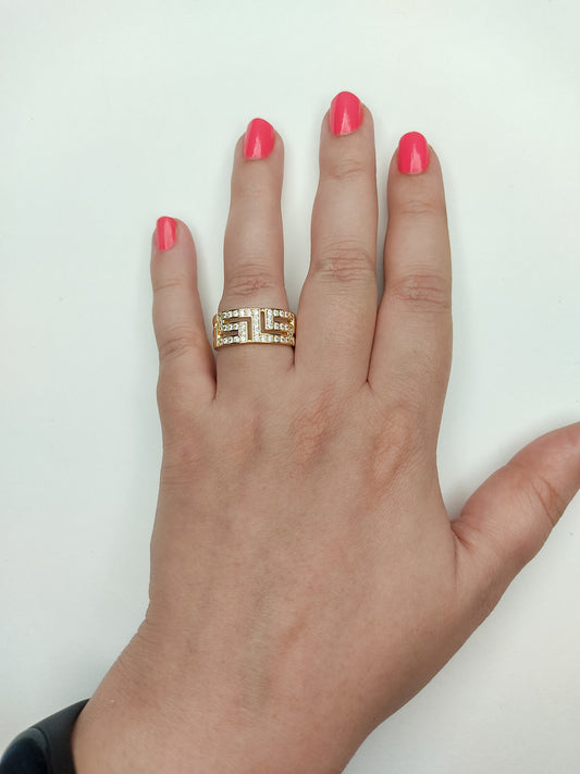 012 Gold Abstract Maze Ring