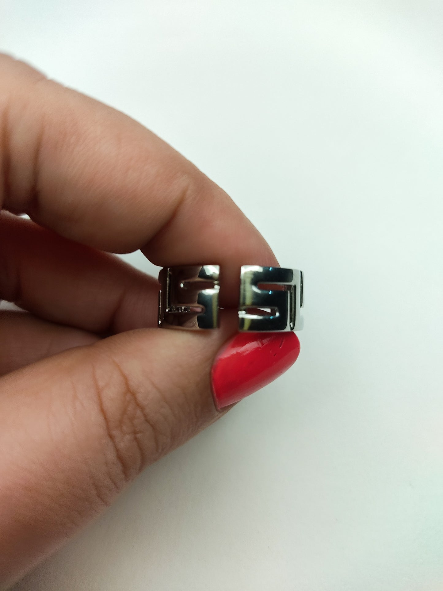 013 Silver Abstract Maze Ring