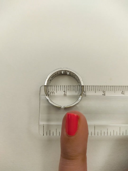 013 Silver Abstract Maze Ring