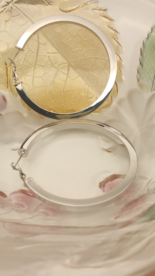 026 Large Silver Classic Hoops