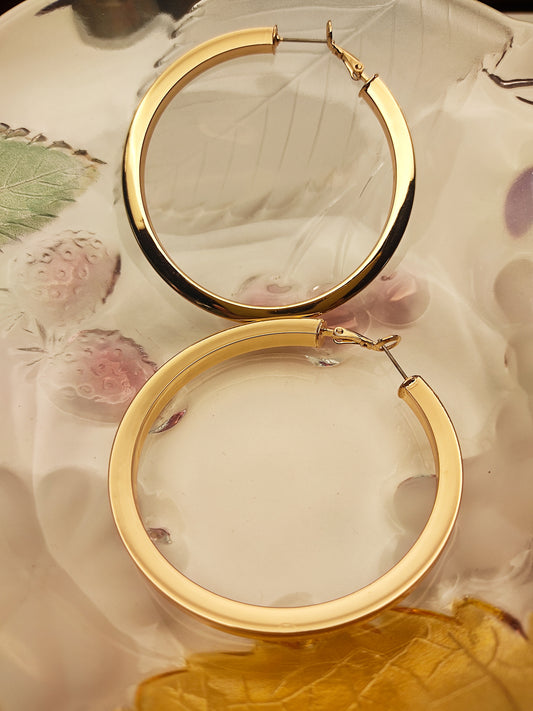 030 Large Gold Classic Hoops