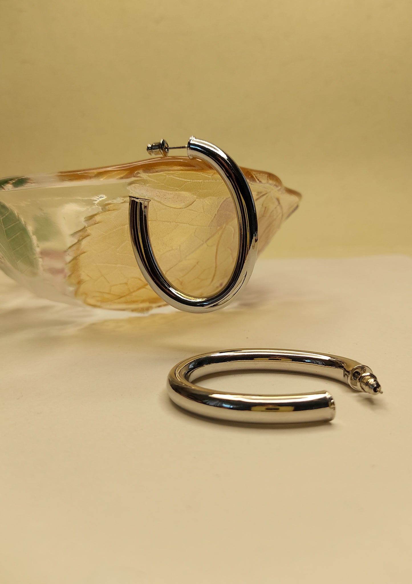 035 Large Silver Oval Hoops