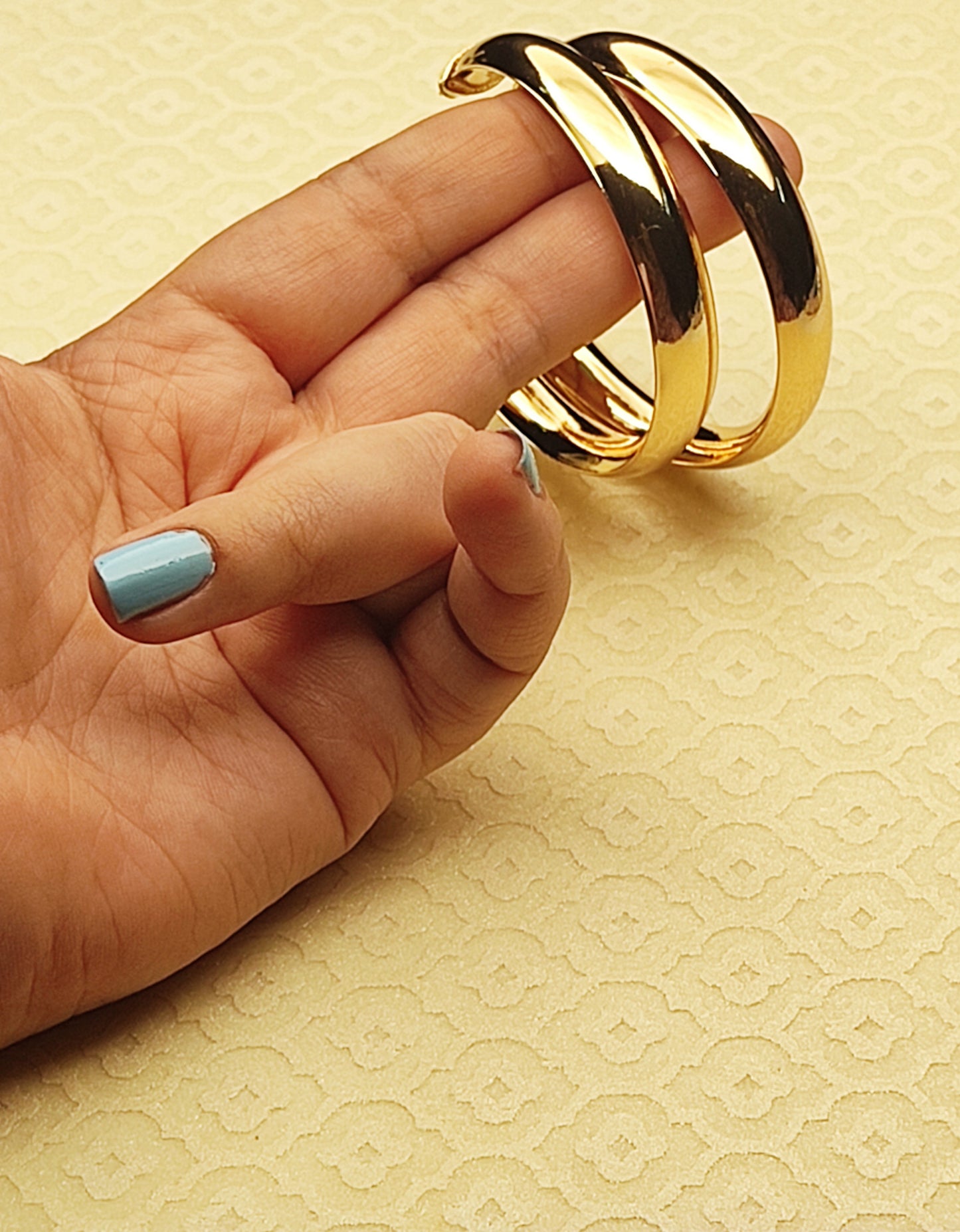 037 Large Gold Thick Spherical Hoops