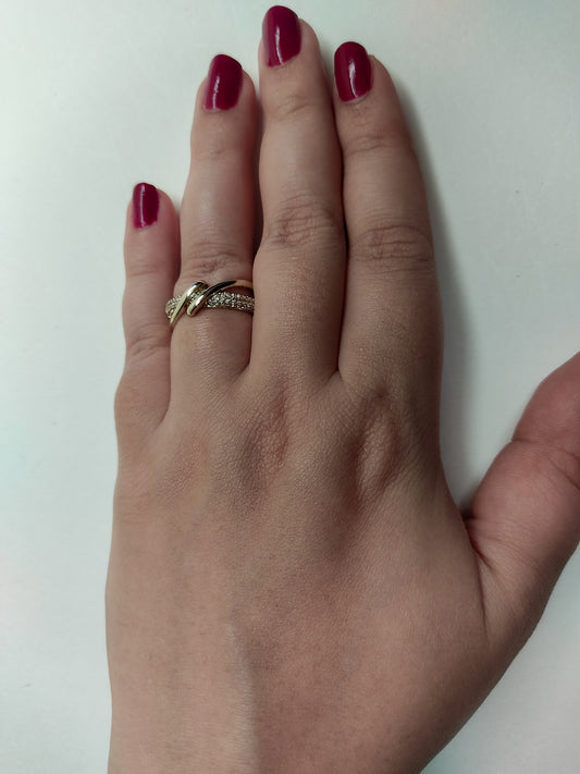 039  Silver Overlap Ring