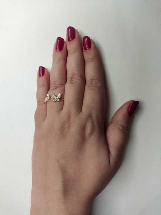 054 Gold Dainty Butterfly Ring