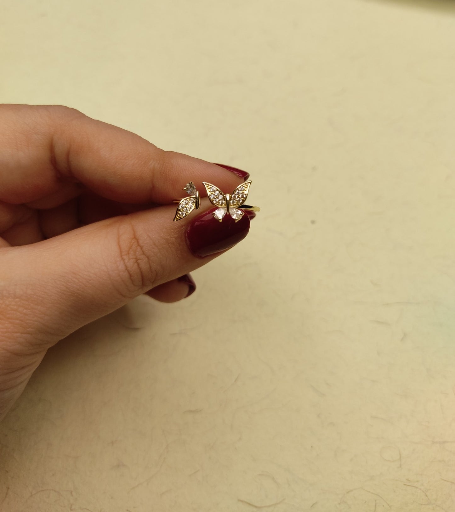 054 Gold Dainty Butterfly Ring
