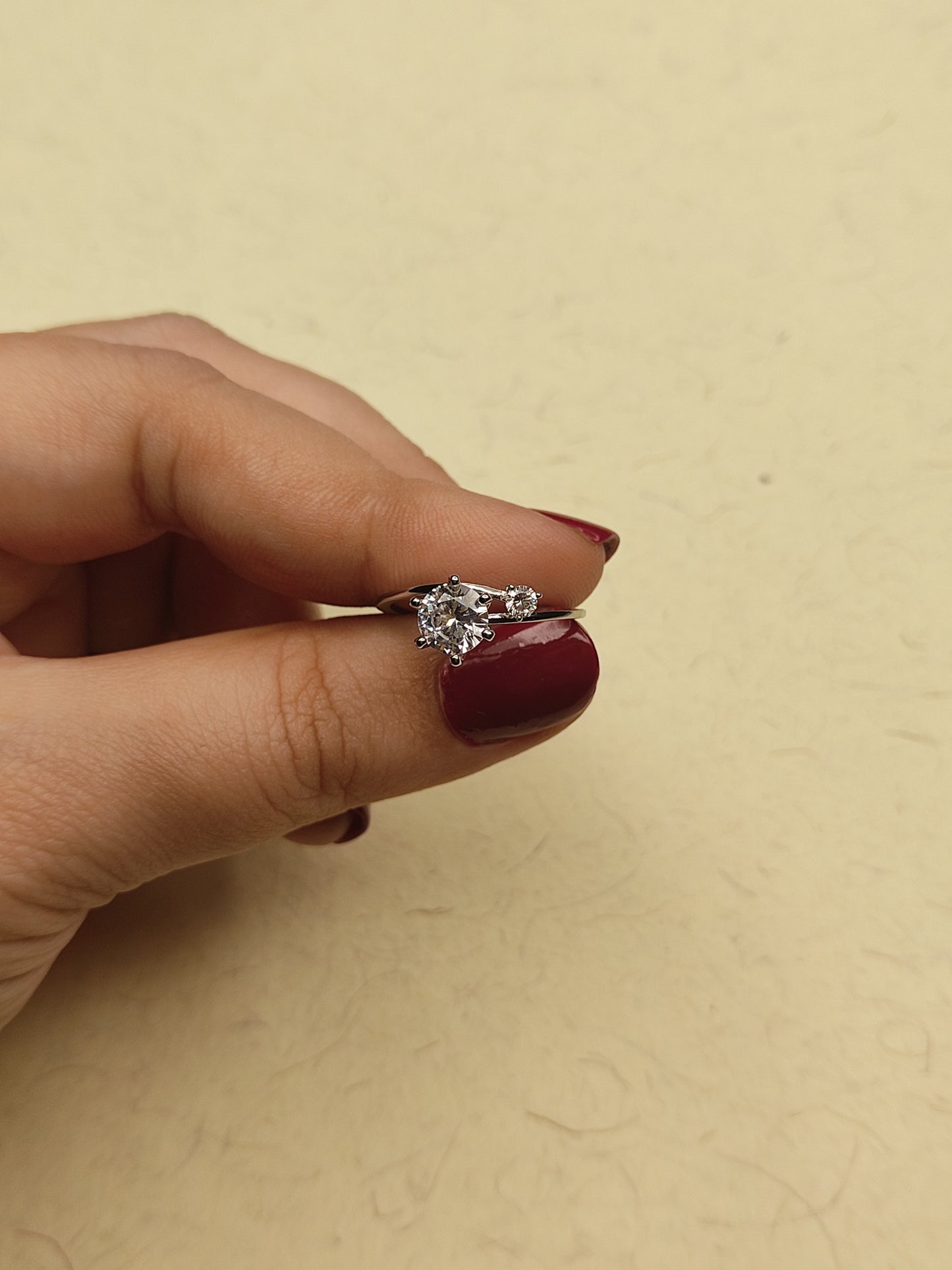 061 Silver Dainty Square Ring