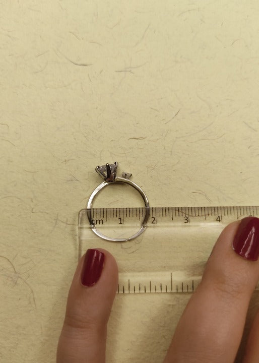 061 Silver Dainty Square Ring
