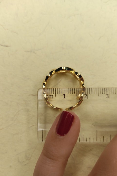 062 Gold White Chain Link Band