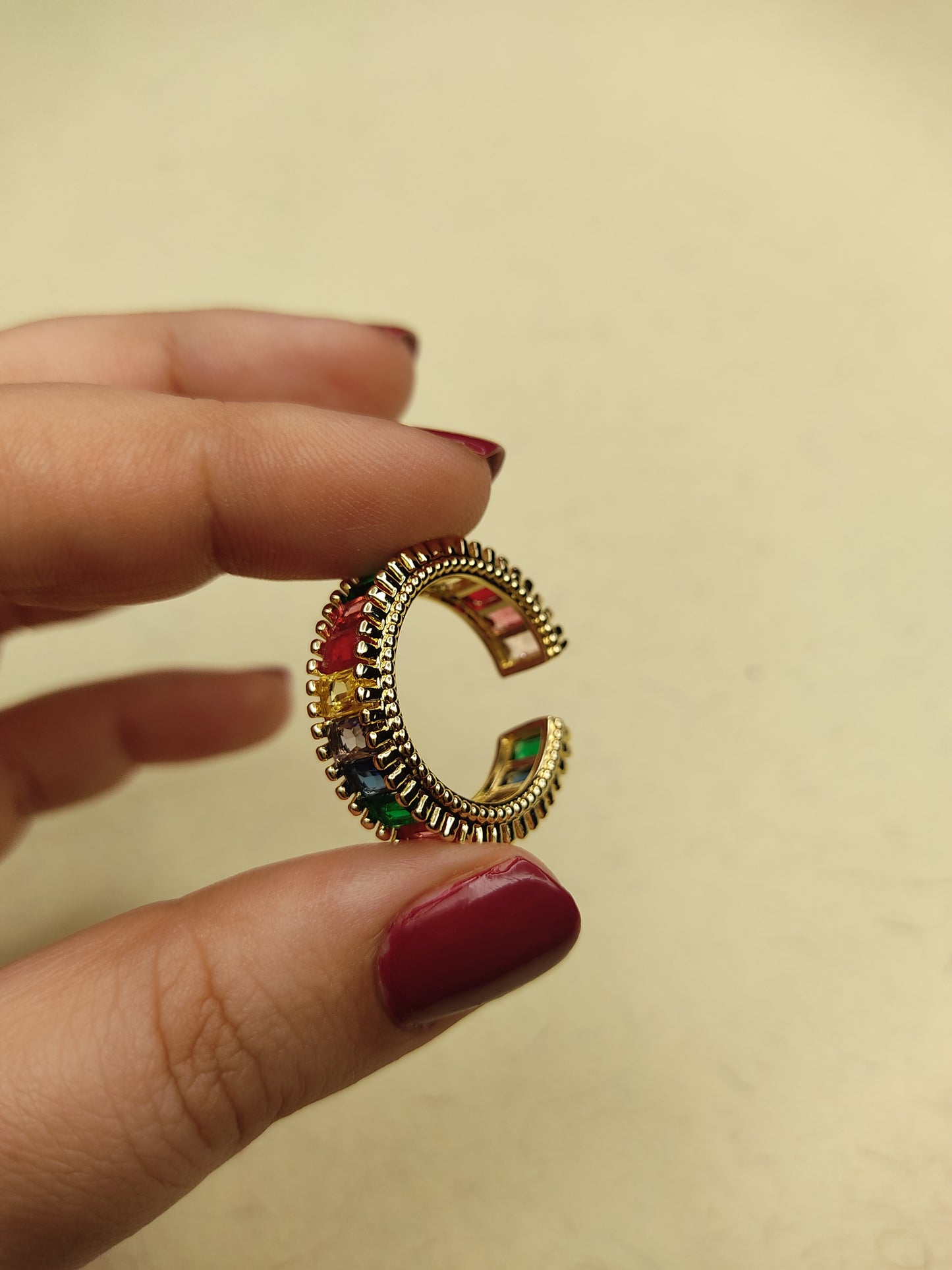 066 Gold - Colourful Baguette Band